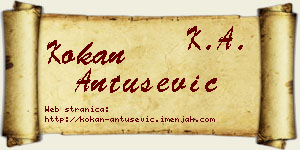Kokan Antušević vizit kartica